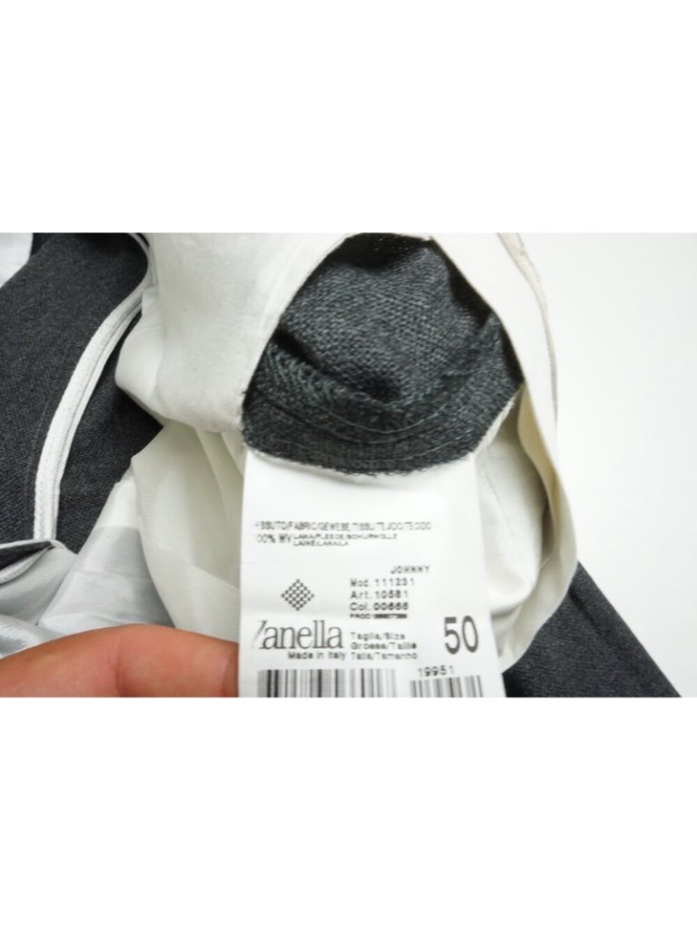 Zanella Johnny 100% Wool Gray Woven Dress Pant 50R EU BRAND NEW - Picture 6 of 6